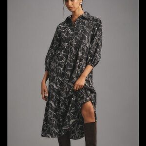 Anthropologie Bettina Tiered Shirt Dress by Maeve horse print